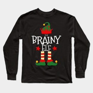 Brainy Elf Matching Family Group Christmas Party Pajamas Long Sleeve T-Shirt